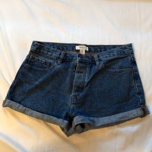 High waisted denim shorts